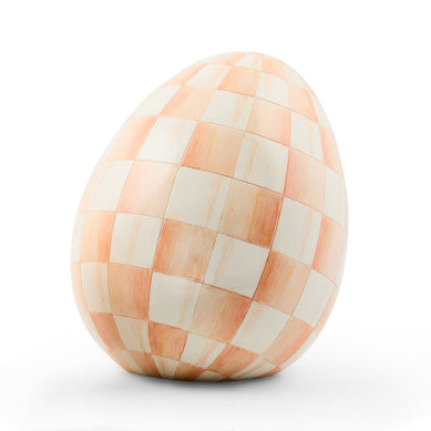Small resin decorative egg measuring seven inches in diameter with a ten-inch height.