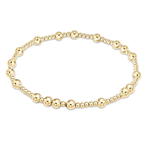 Gold-filled Hope Unwritten bracelet featuring stacked 4mm beads on a 6.75-inch chain.