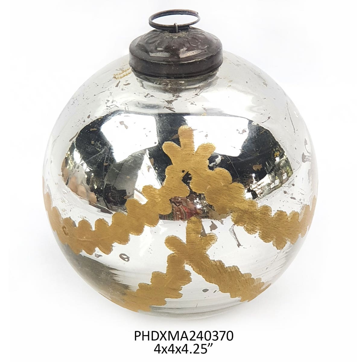 Venetian glass ball ornament with a clear spherical shape.