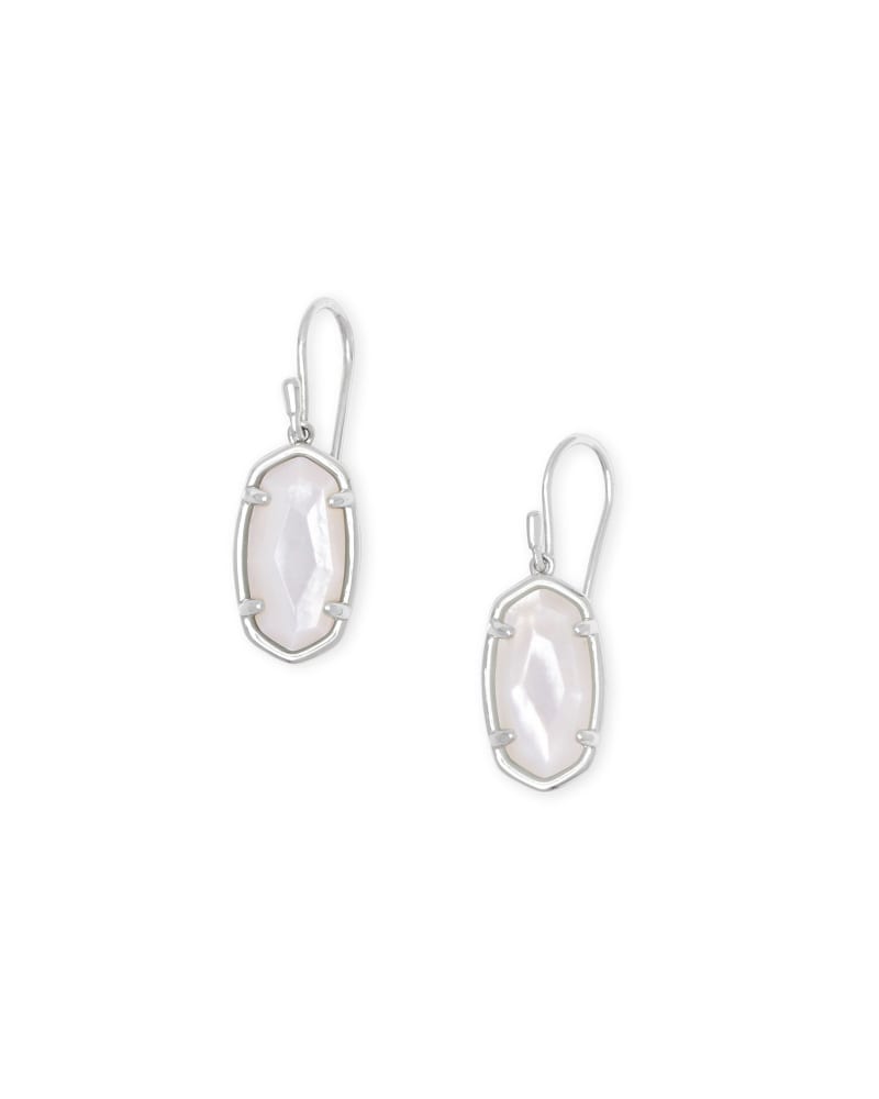 Oval Lee Drop earring in mother-of-pearl with 14k yellow gold over brass earwire.