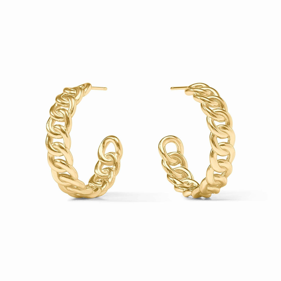 Medium gold-plated hoop earring with post back