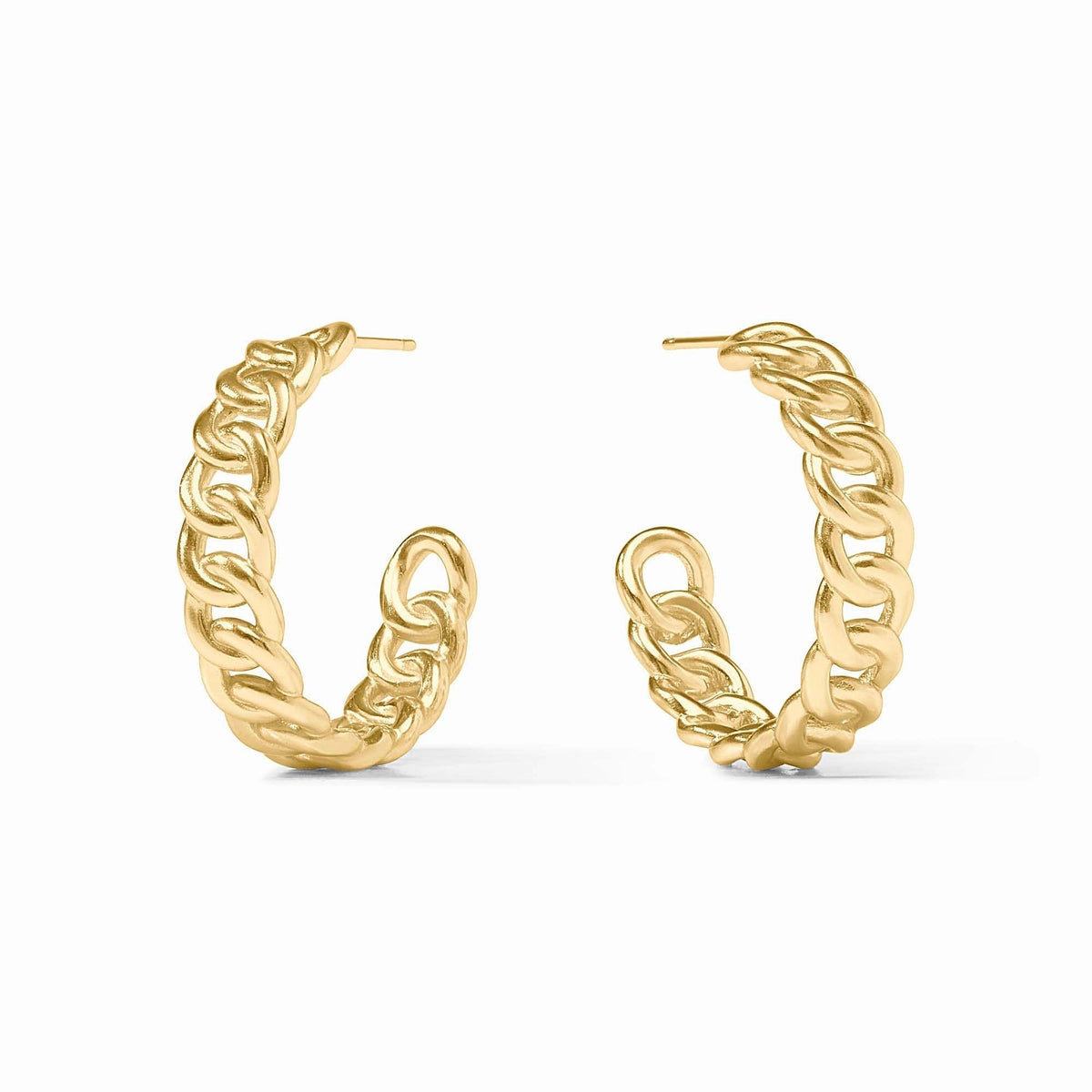 Medium gold-plated hoop earring with post back