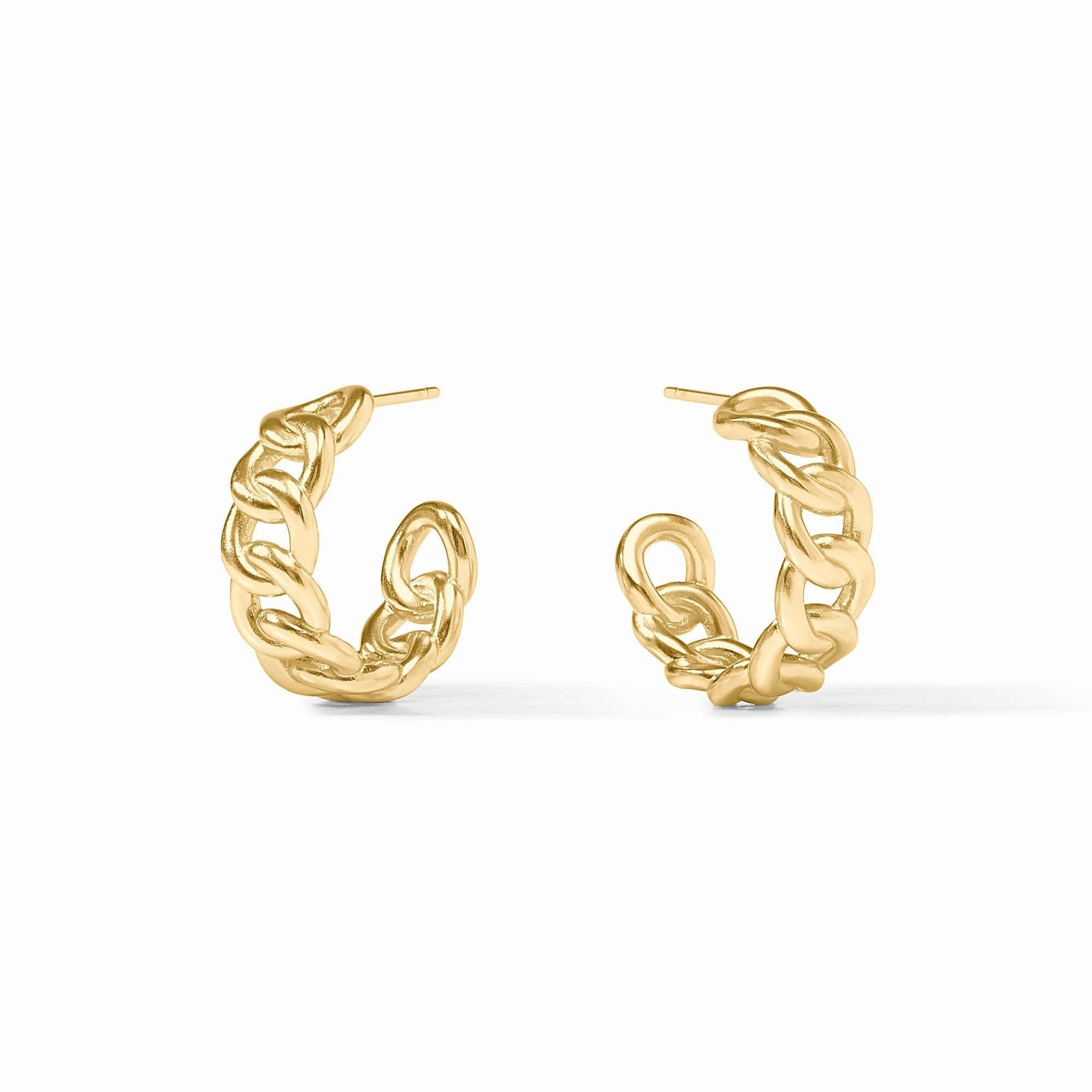 Gold-plated hoop earring with a sleek circular silhouette.