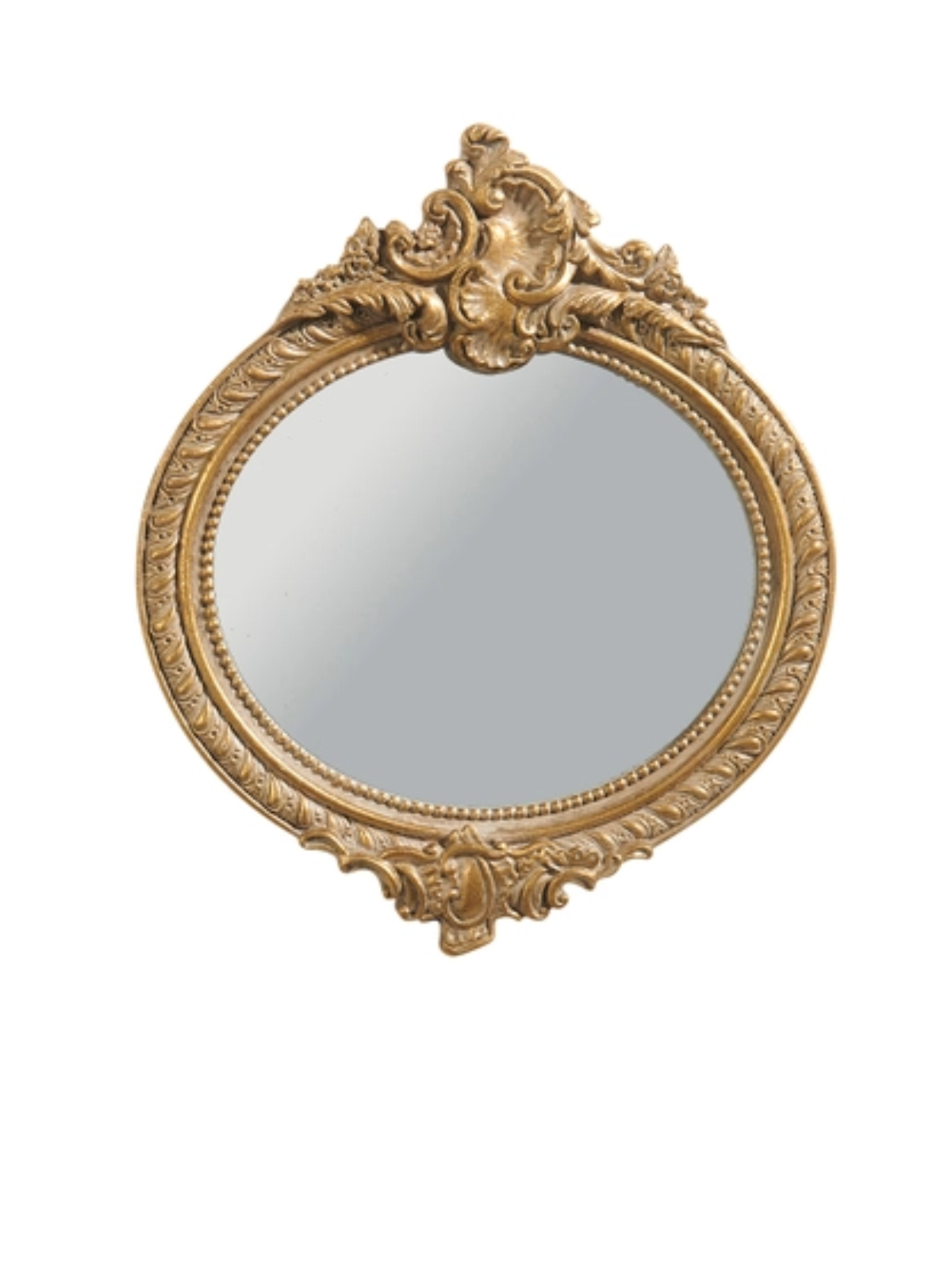 Vintage gold mirror with scrolled lace frame in natural stone powder finish