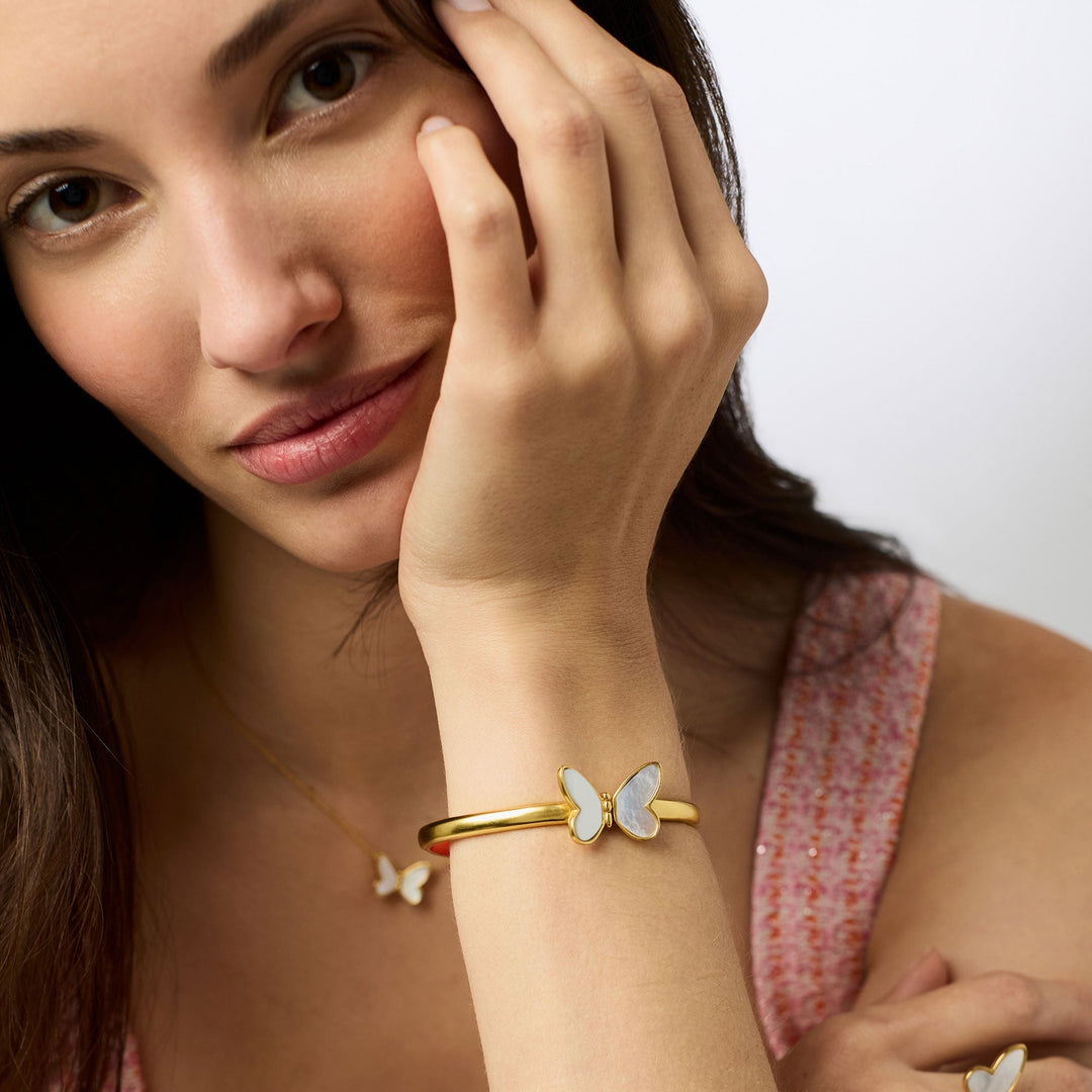 Papillon Hinge Bangle Mother of Pearl