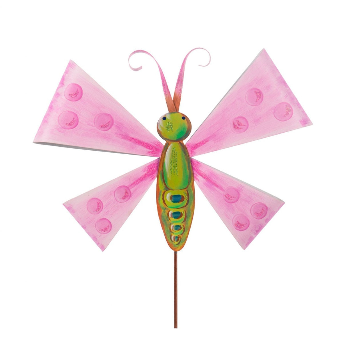 Bowterfly Large decorative wall art featuring a large butterfly silhouette in natural tones with stake and hang functionality.
