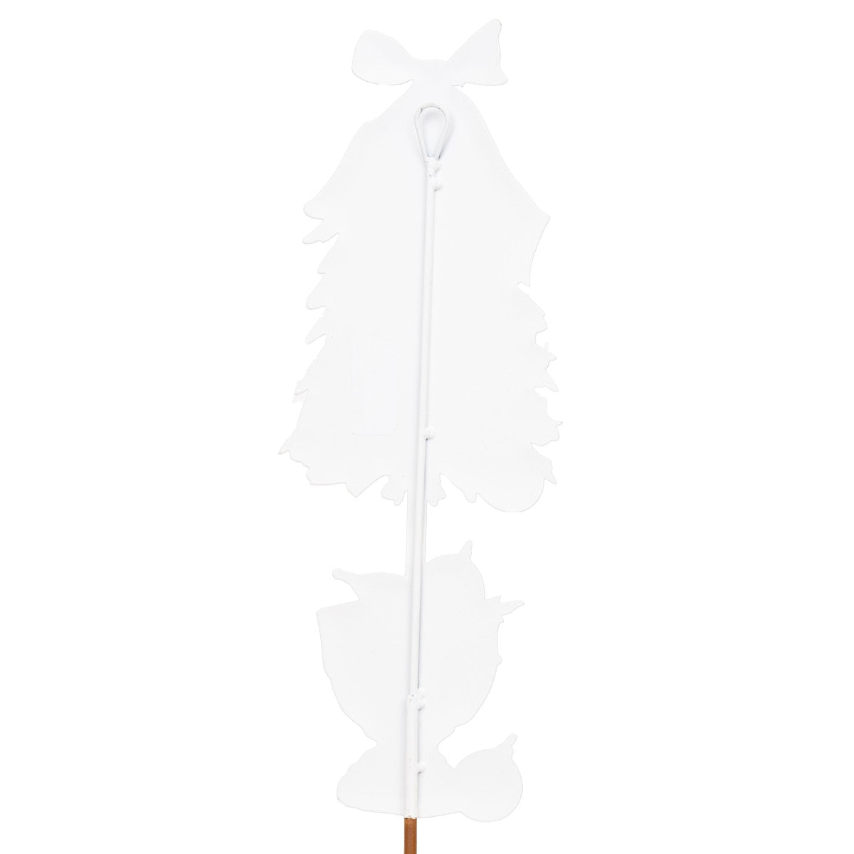 Beck's Vintage Tree stake with natural wood finish and green foliage.