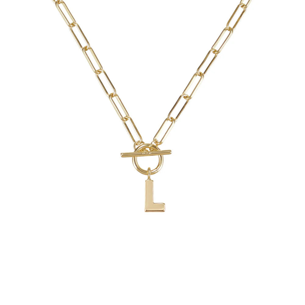 Toggle Initial Necklace Gold