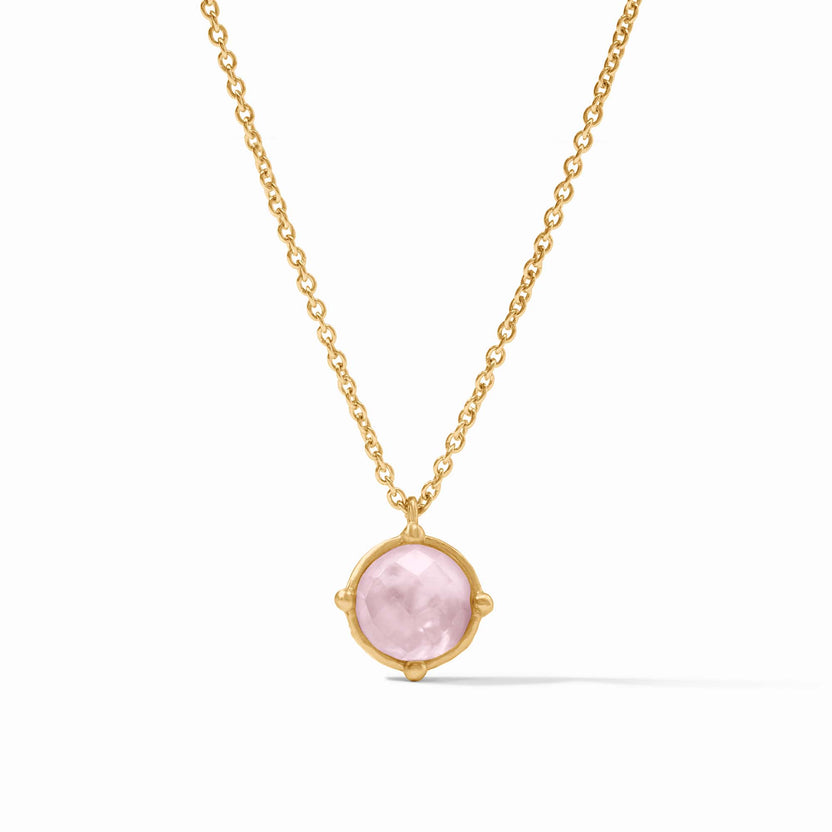 Honeybee solitaire necklace with faceted gemstone on adjustable cable chain