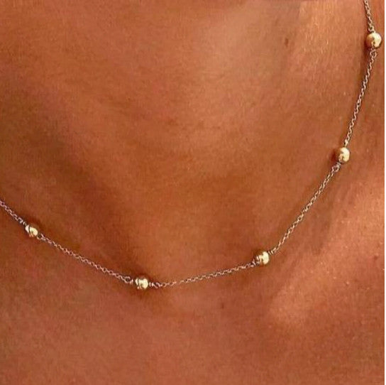 15” Simplicity 4MM Bead Gold Choker