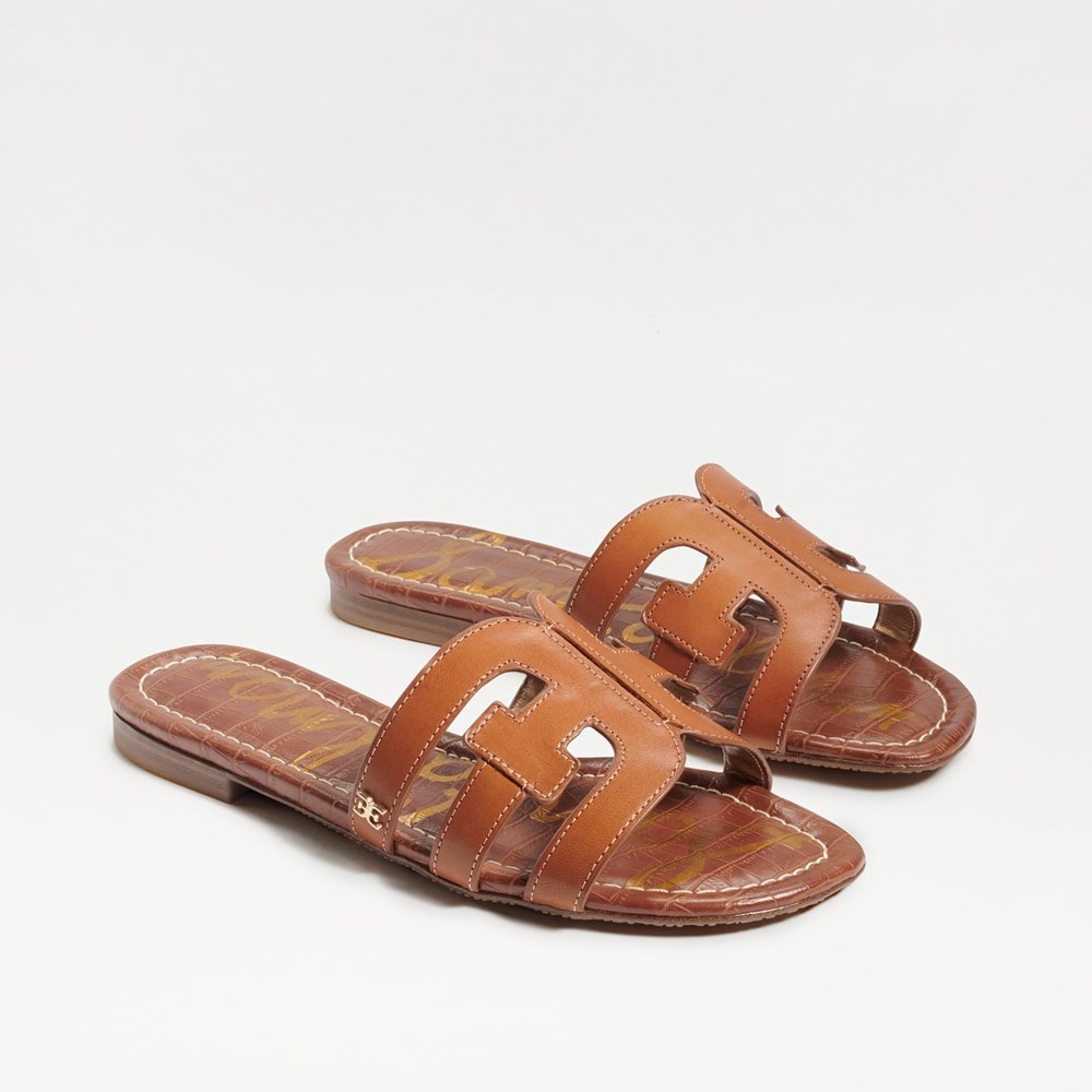 Bay Slide sandal in brown leather with synthetic sole