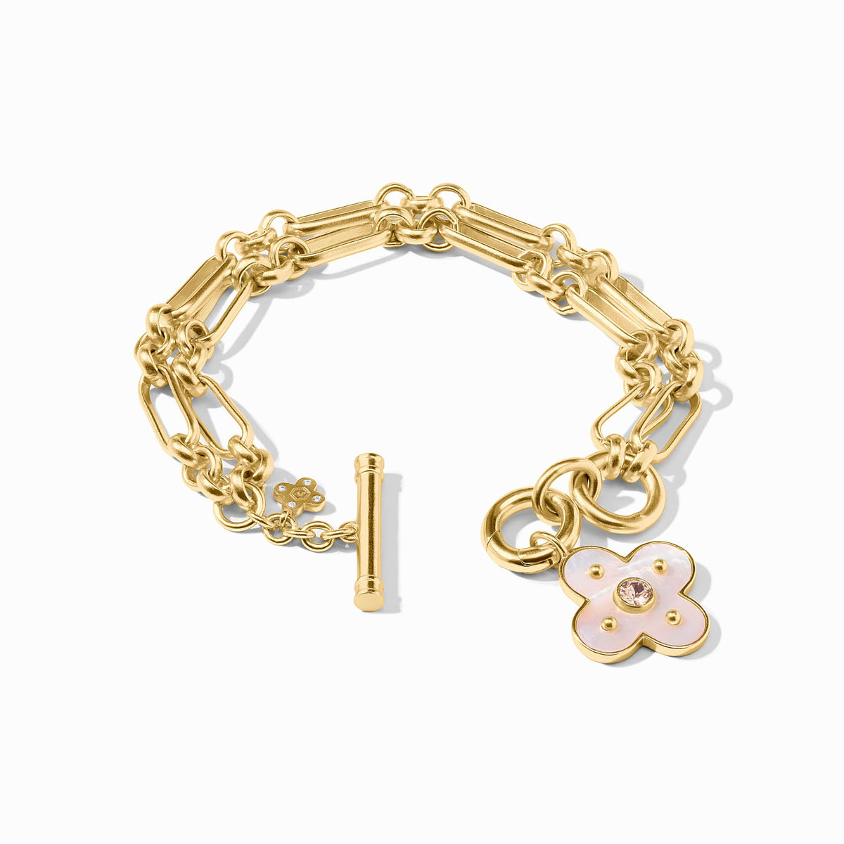 Colette Link Bracelet in gold plate with mother-of-pearl accents