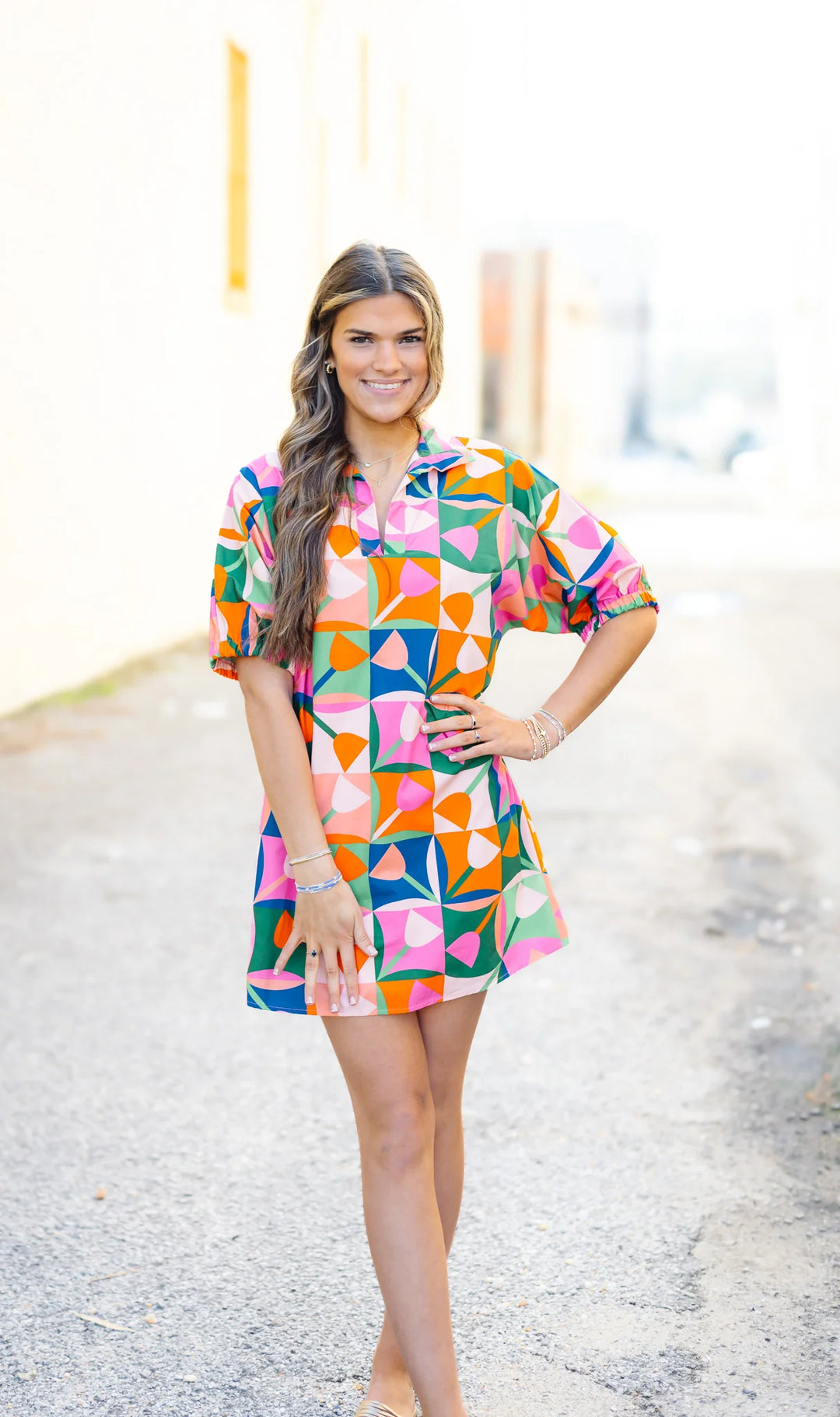 Charlotte Stand Collar Drop Shoulder Dress