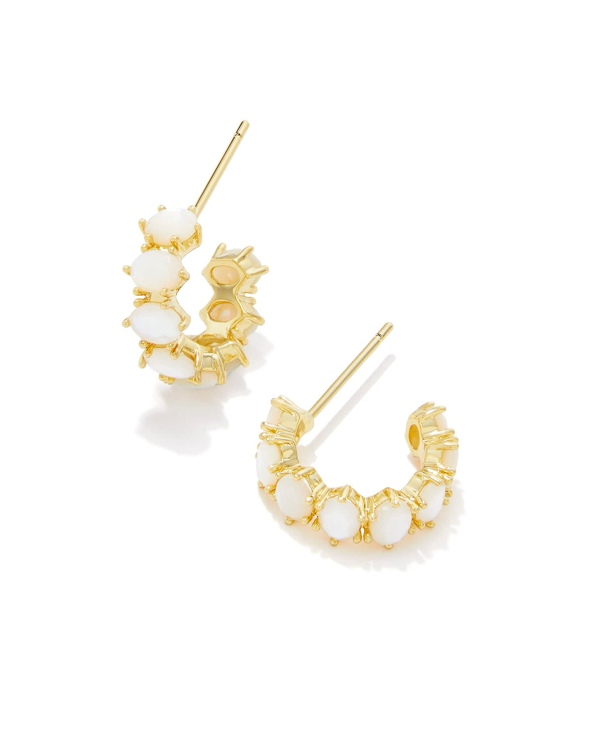 Crystal huggie earrings with earpost closure