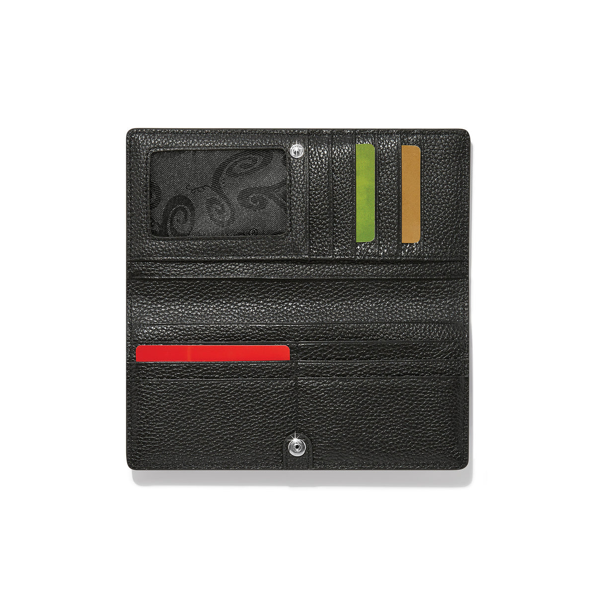 Interlok Harmony Slim Folio in brown leather with snap closure