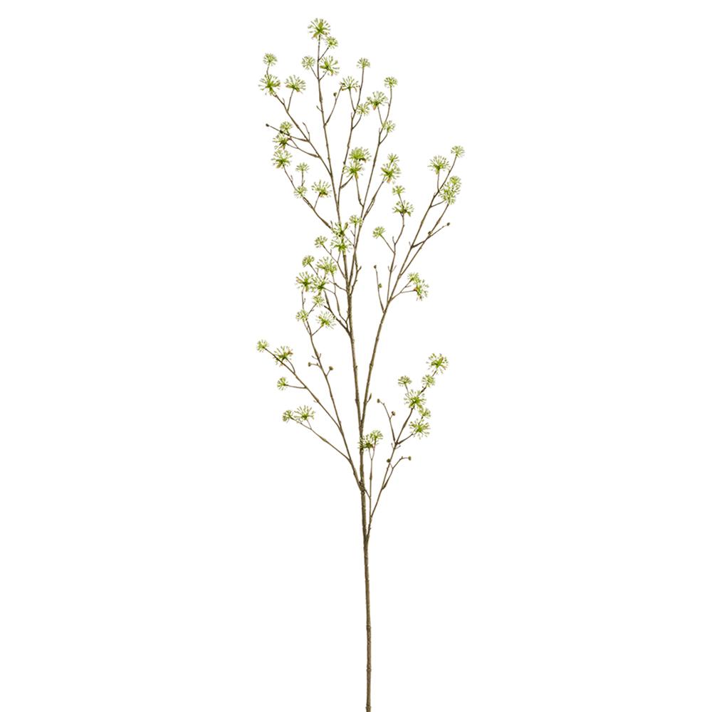 Cream-colored plastic cornus spray with wire frame structure