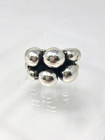 Silver Vintage Stretch Bubble Ring