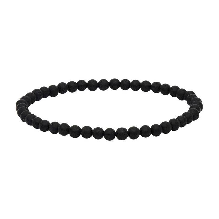 Mini Gemstone Bracelet featuring a classic 4mm beaded design with gemstones in neutral tones.