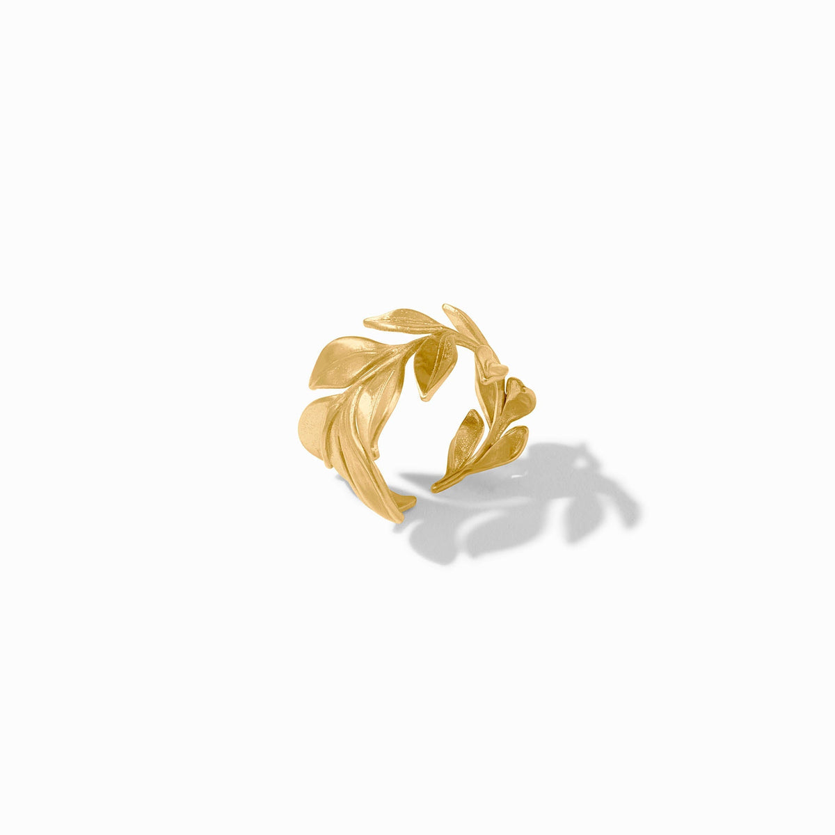 Willow ring in silver with an adjustable band featuring a delicate leaf-like silhouette.