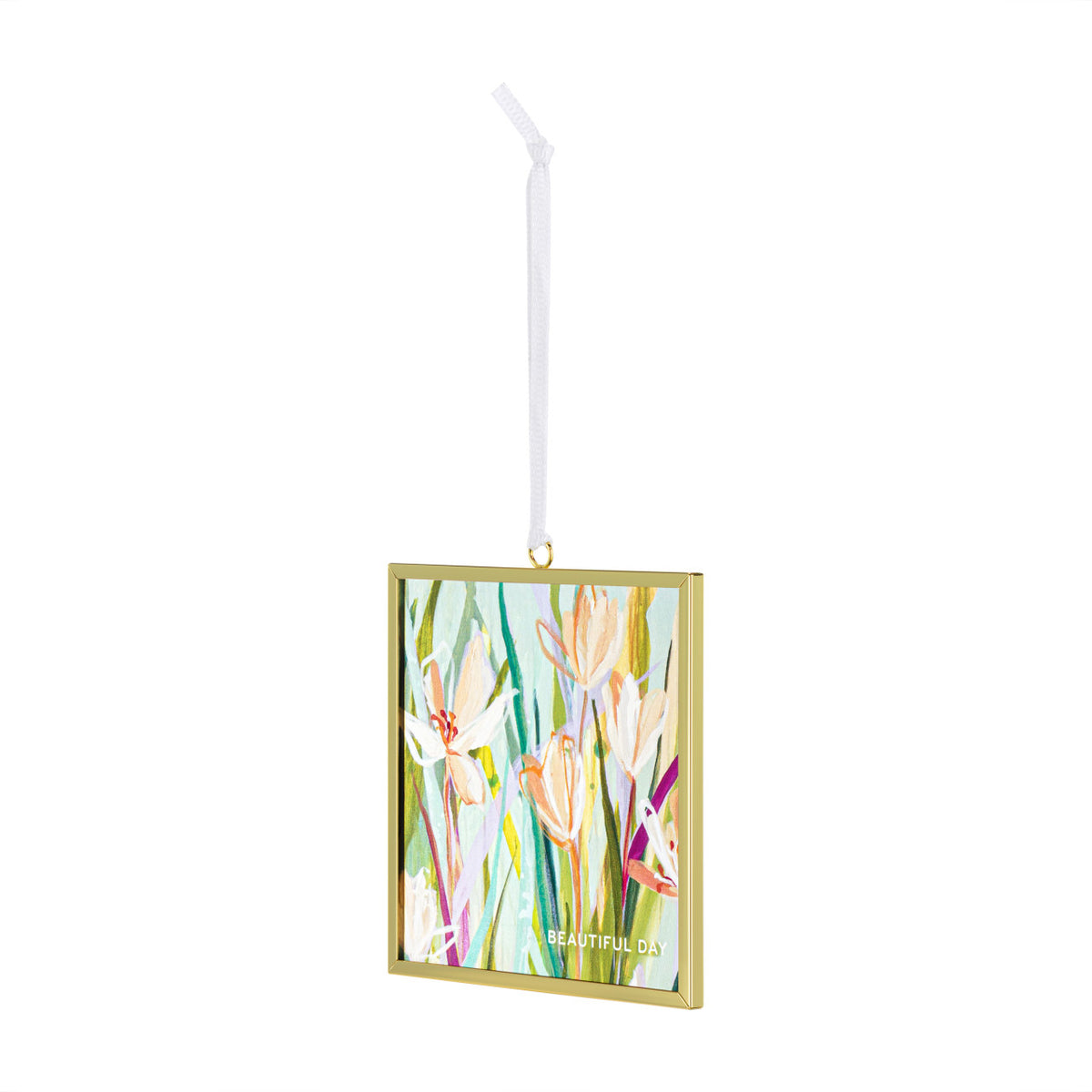 Butterfly suncatcher made of iron frame with glass wings in a delicate pattern.
