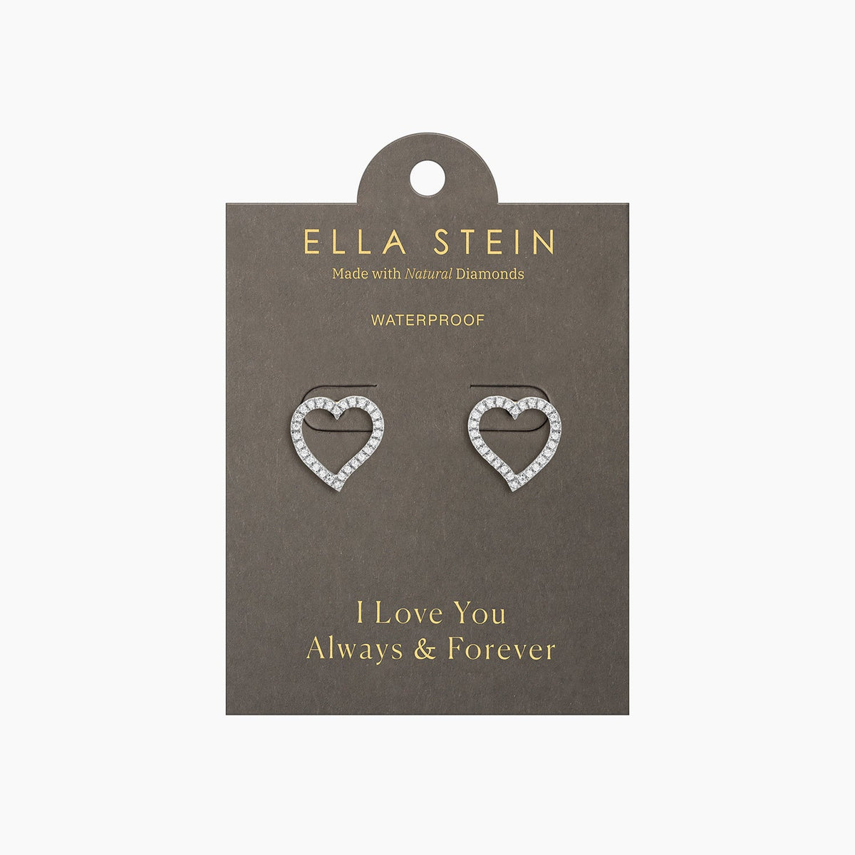 Waterproof stainless steel stud earrings with post back closure in gold-plated finish.