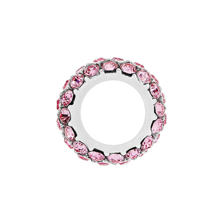 Silver plated fine-quality crystal glitter spacer bead with a square 1/4-inch silhouette.
