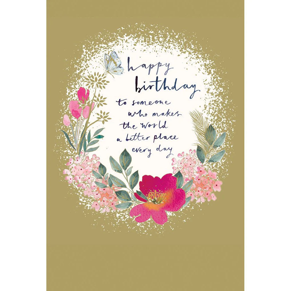 Birthday Cosmopolitan foil card with happy birthday message on front.