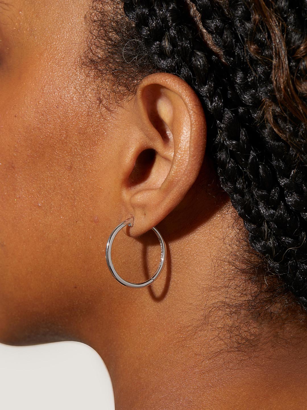 Slim Endless Hoops - Lo Medium Silver