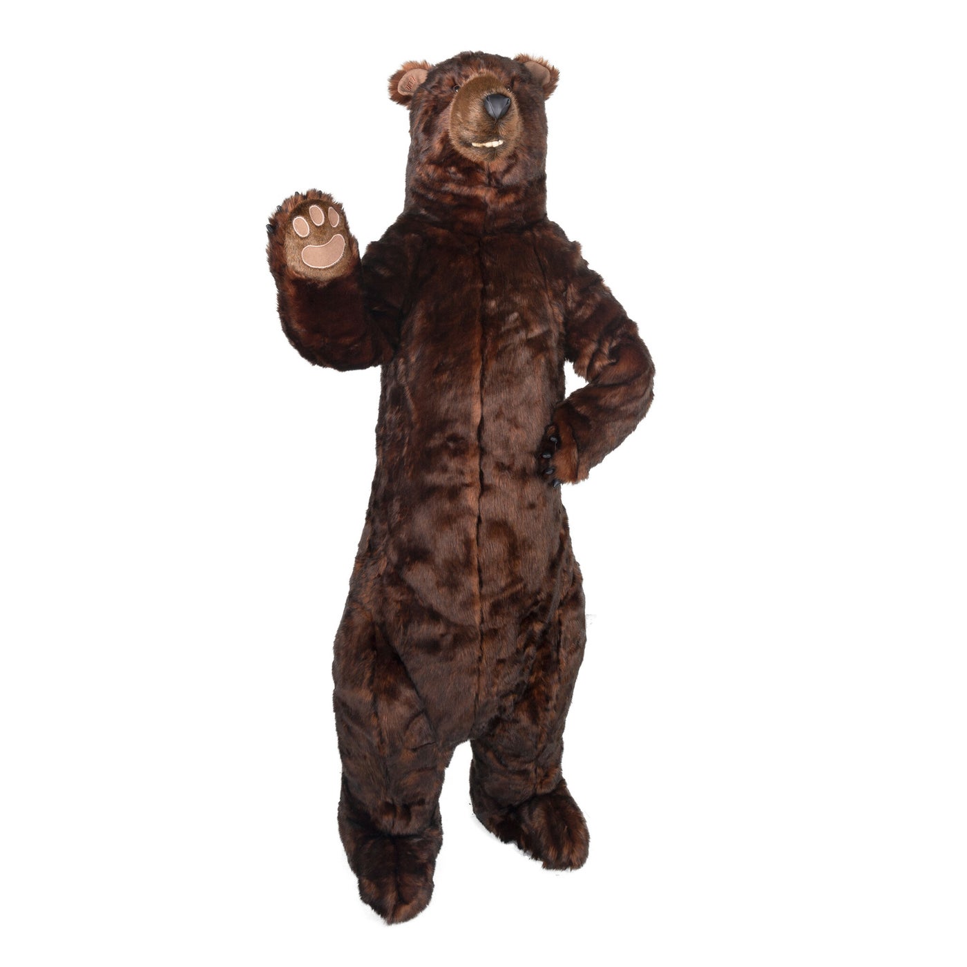 Standing cinnamon-colored bear figurine with a natural wood finish.