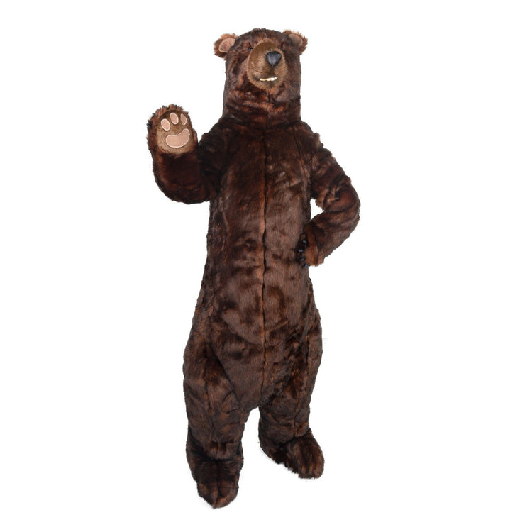 Standing cinnamon-colored bear figurine with a natural wood finish.