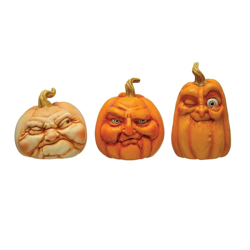Resin Pumpkin with Face