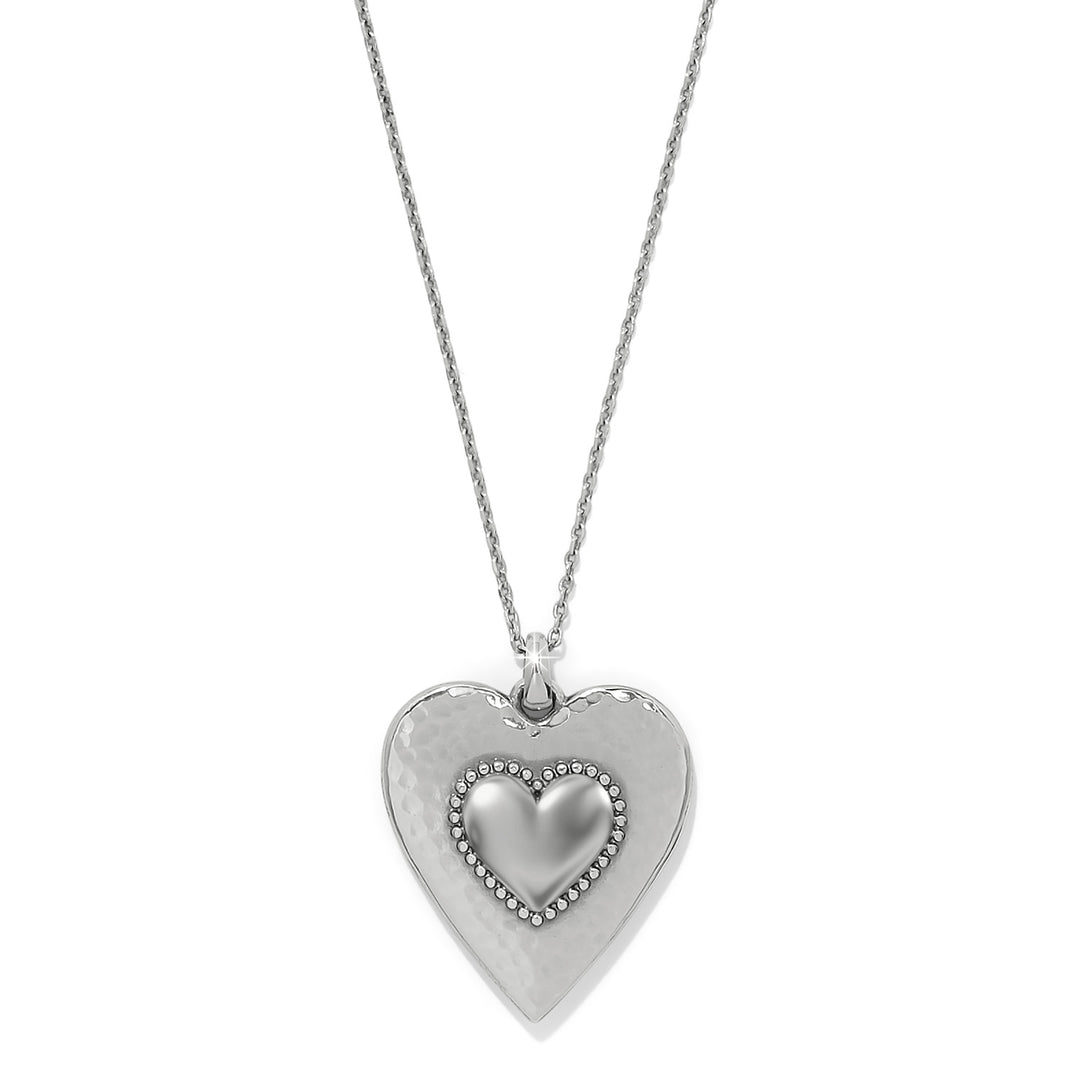 Pretty Tough Gem Heart Necklace Silver