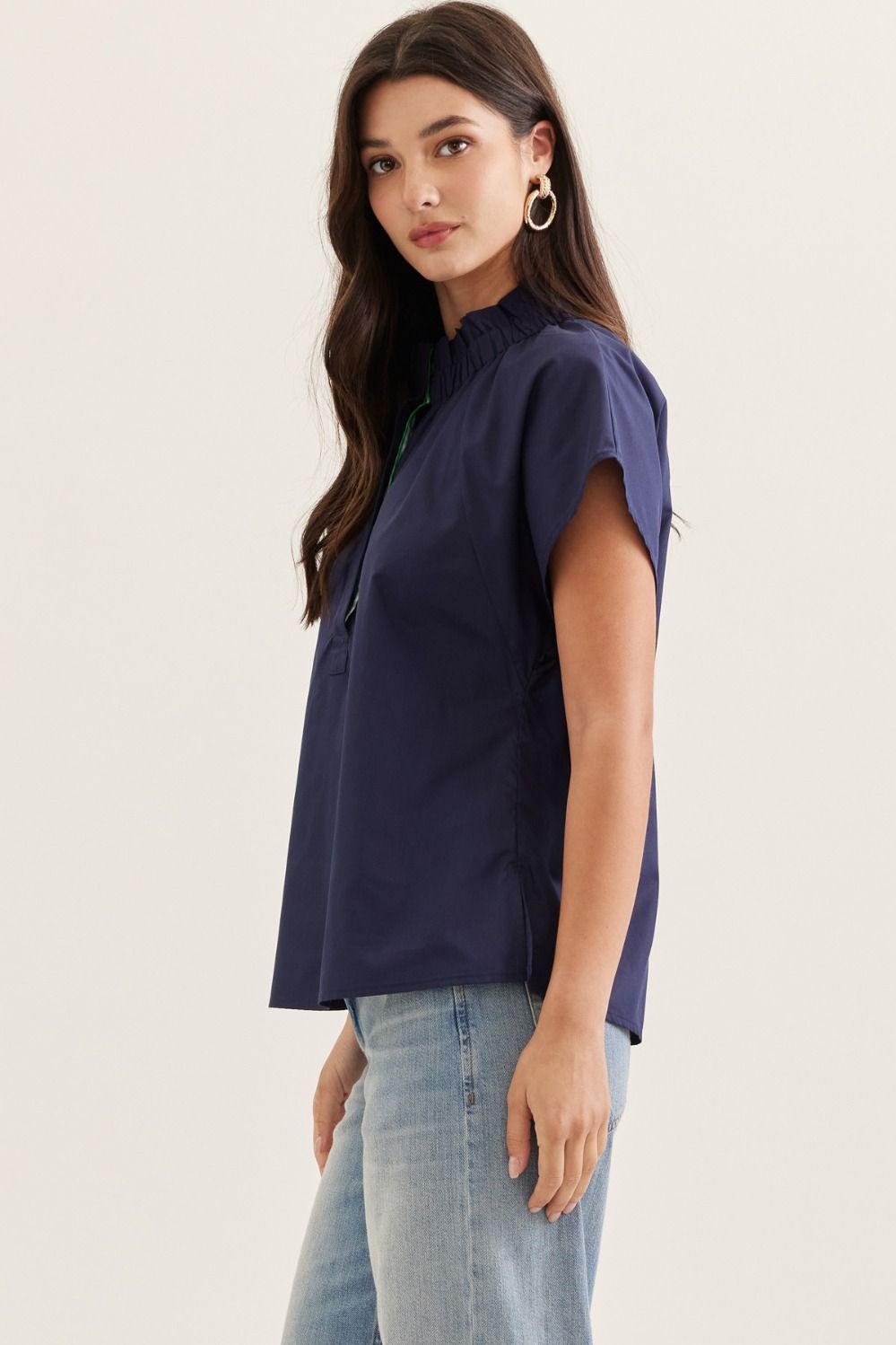 Amiyah Solid Cap Sleeve Top