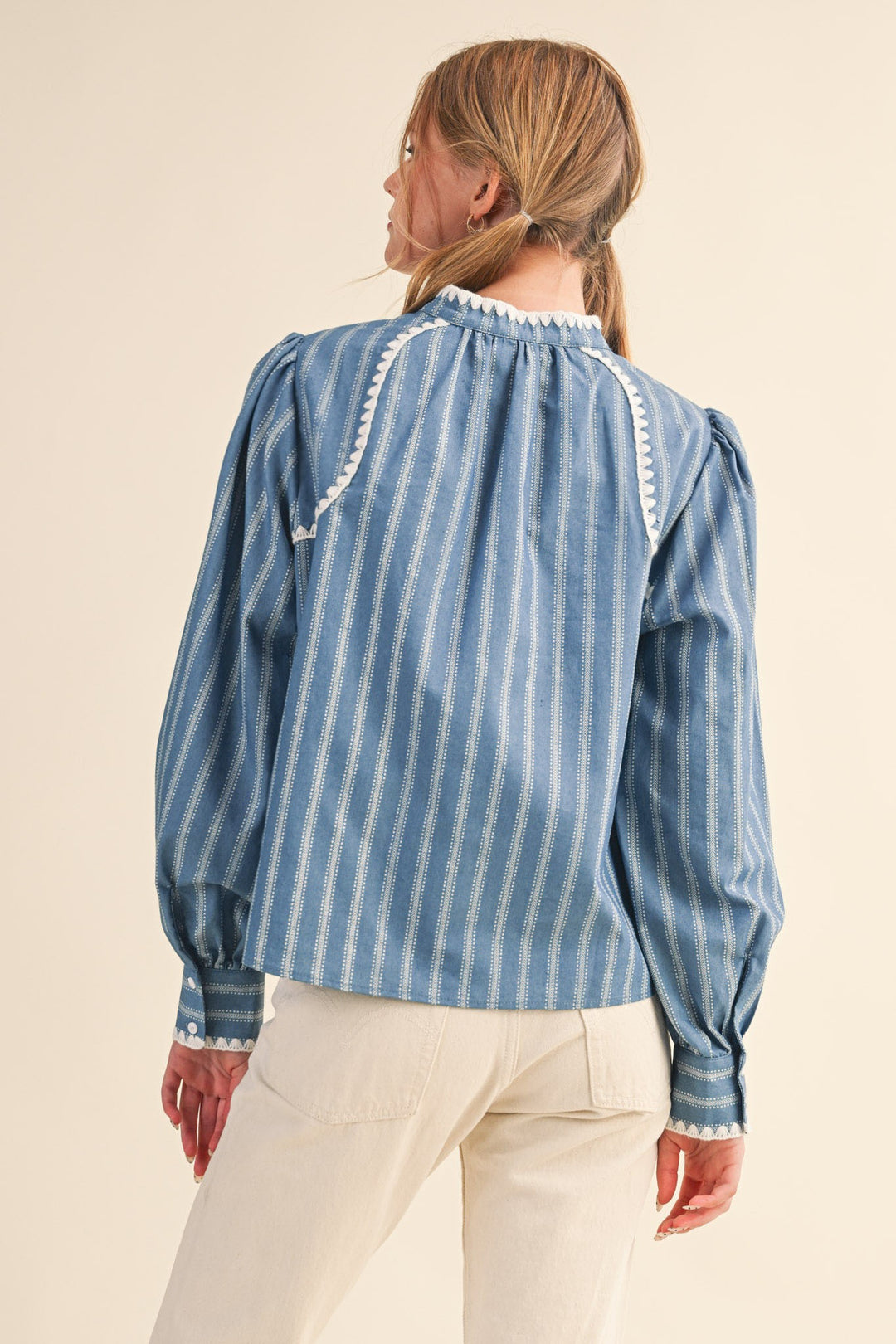 Nikka Striped Puff Sleeve Top