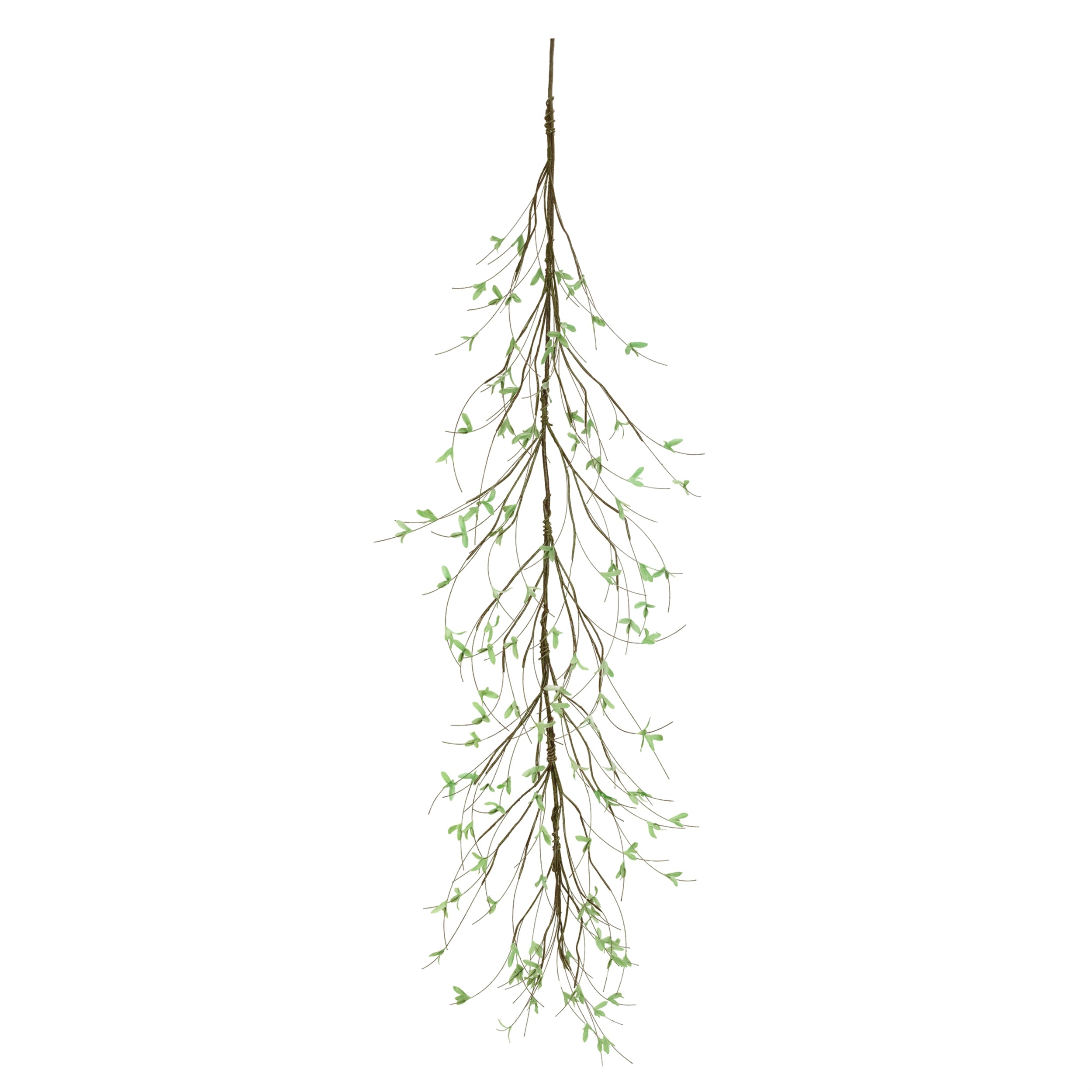 Five-foot green plastic leaf garland with a natural foliage pattern.