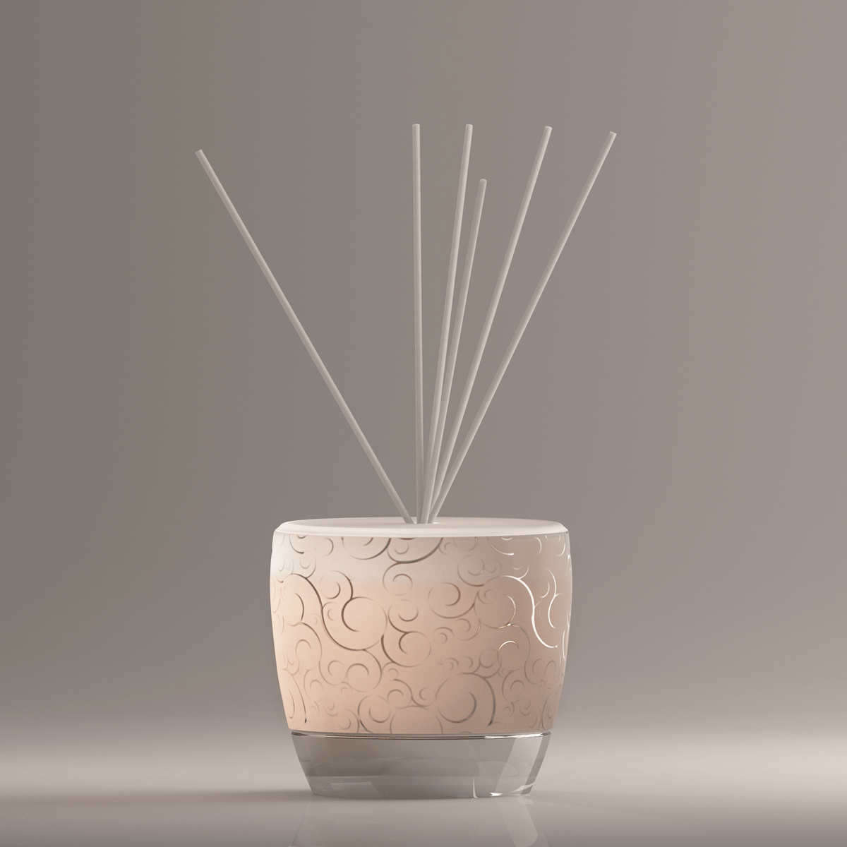 Cherry Tobacco Affair reed diffuser bottle with amber liquid and black rattan sticks