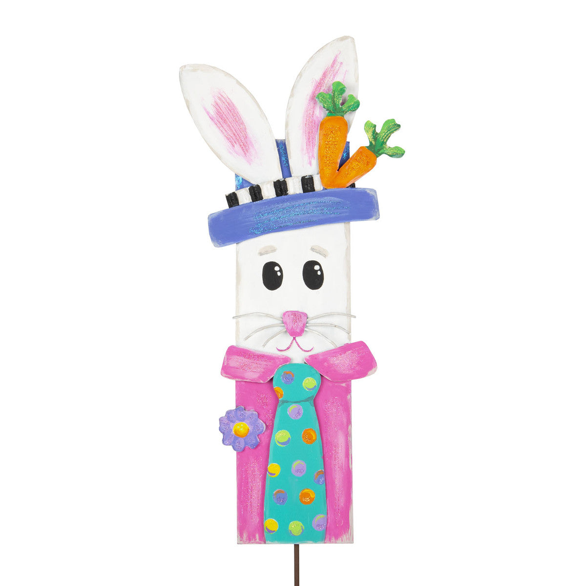 Small wooden Plank Rabbit sculpture with natural wood finish.