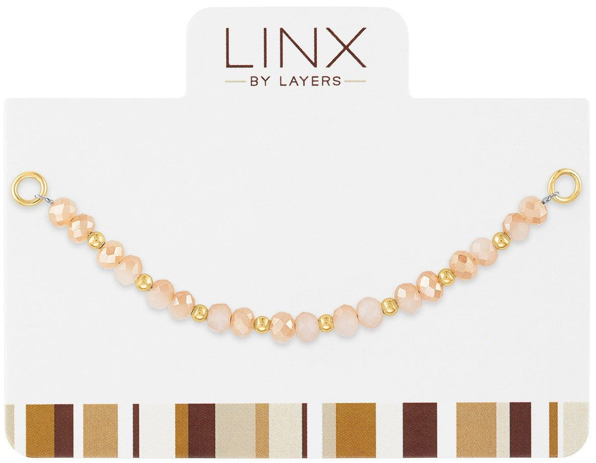 Gold Transitioning Cream Facet LINX Add-on featuring faceted cream beads and gold spacers.