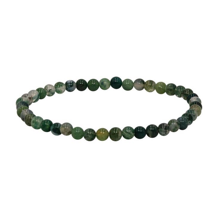 Mini Gemstone Bracelet featuring a classic strand of small round beads in mixed gemstone colors with silver-toned clasps.