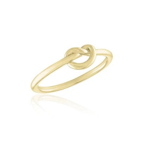 Gold layered knot ring with twisted band detail