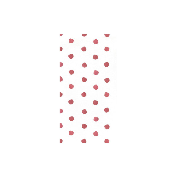White Papersoft Guest Towels with a pink hand-painted polka dot pattern.
