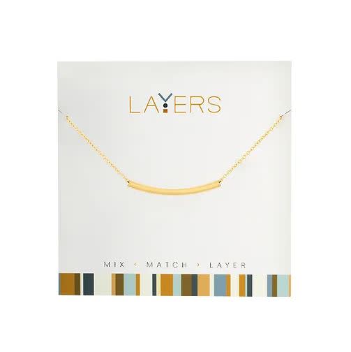 Gold Curve Bar Layers Necklace
