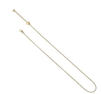 Gold plated adjustable medium charm necklace with lobster claw closure