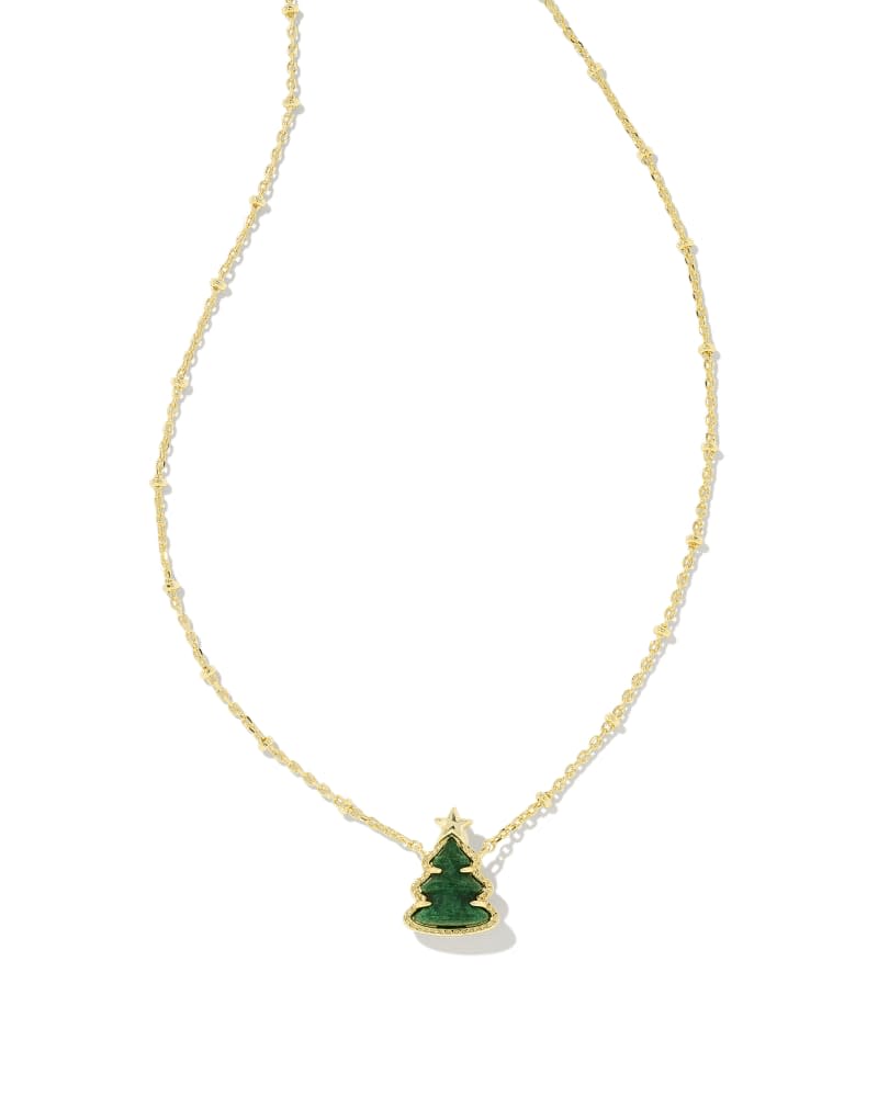 Green quartzite pendant necklace on a gold chain with lobster clasp