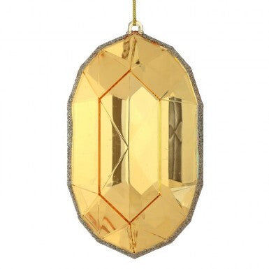 6.5-inch oval acrylic ornament featuring a precious gem center with clear material.