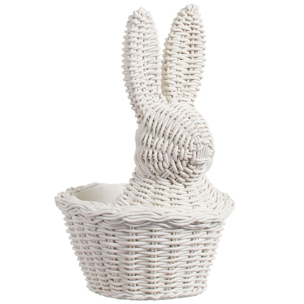11.5" Bunny Planter White