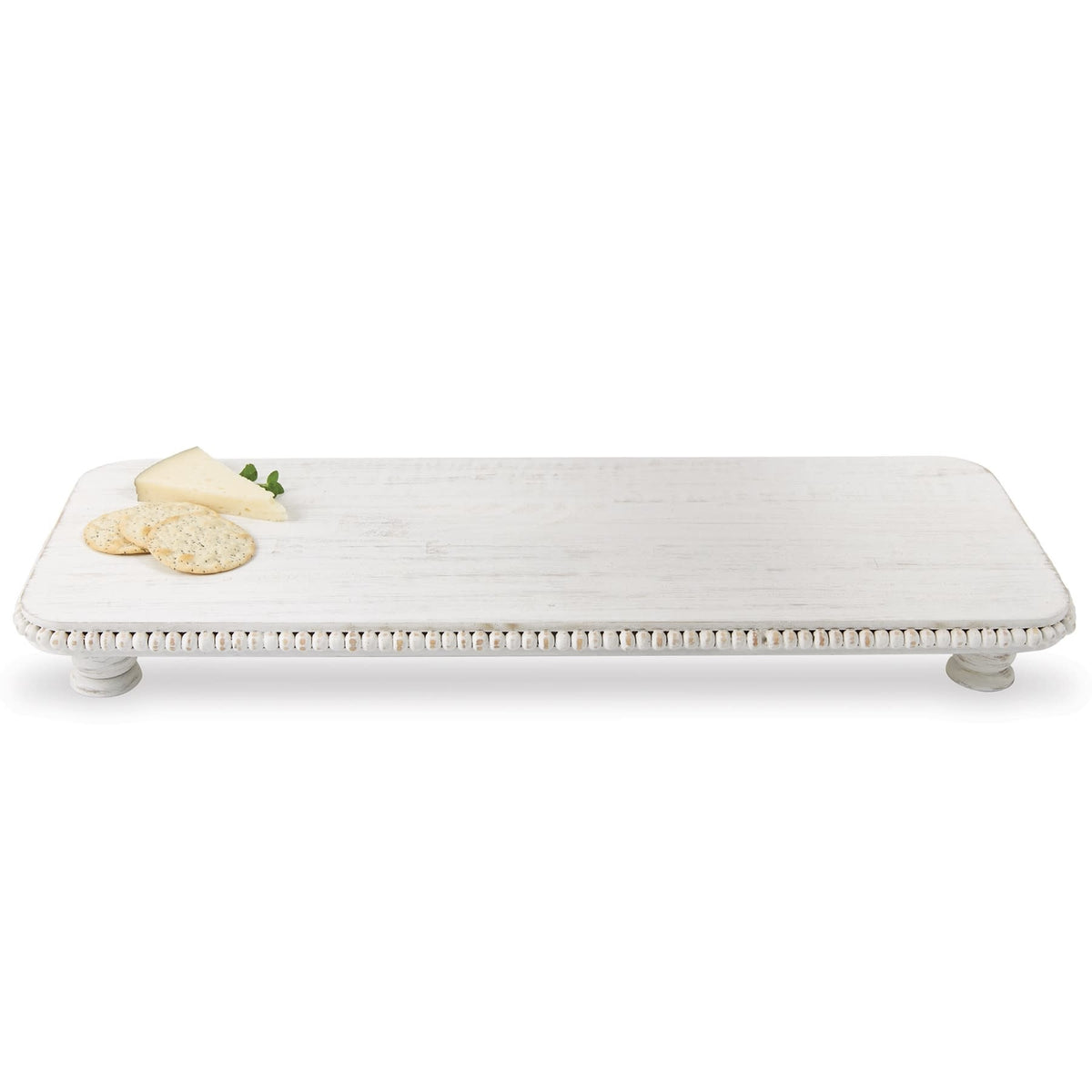 Small mango wood serving board with beaded edge detail