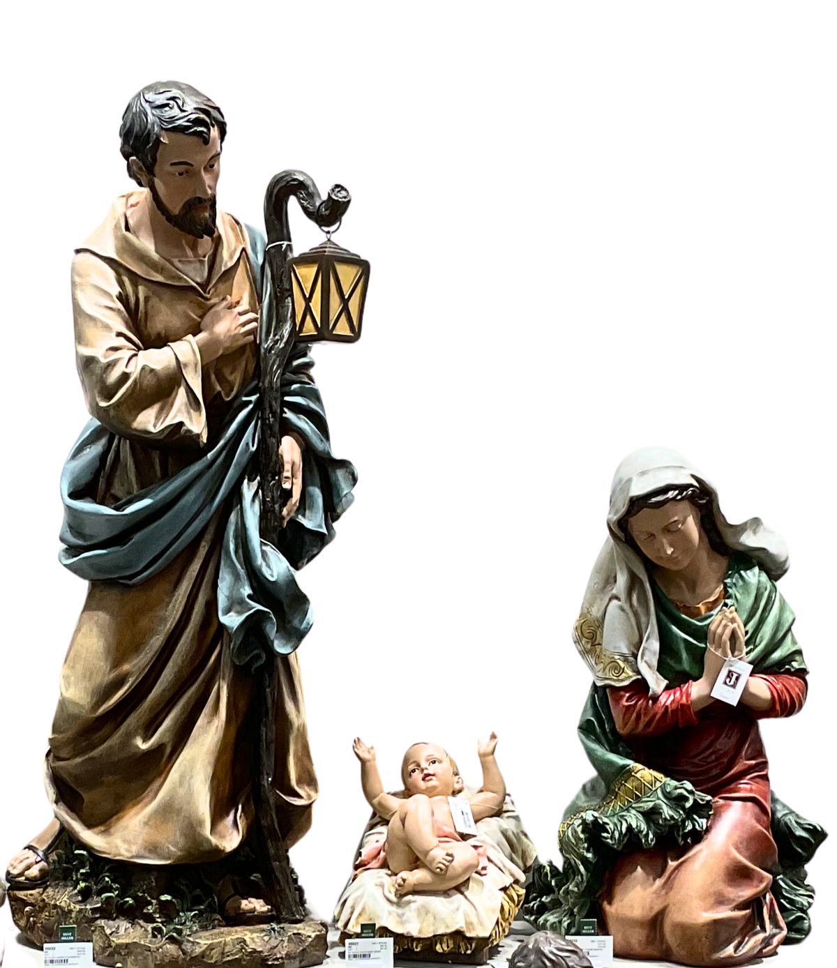 27-inch scale Holy Family nativity set featuring Joseph, Mary, and Baby Jesus.