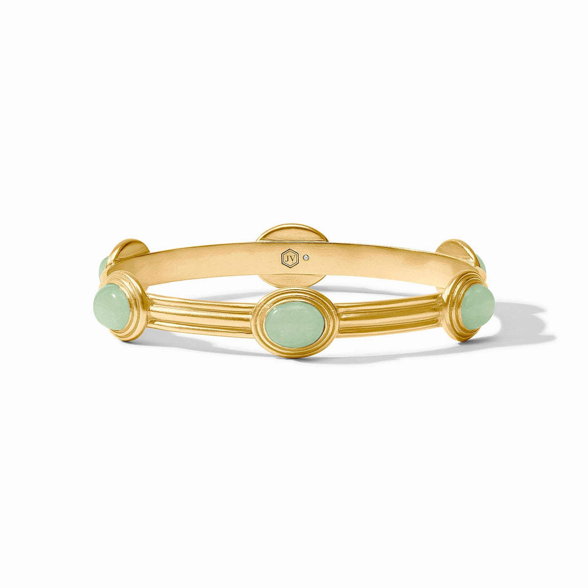 Portofino Stone bangle in jade green stone with a smooth rounded silhouette.