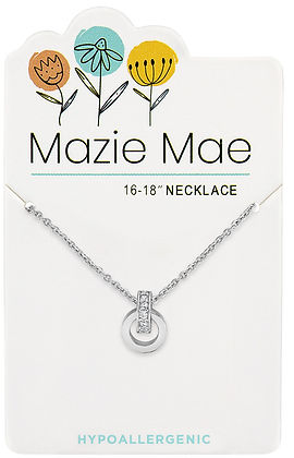 Silver Interlocking Duo Drop Mazie Mae Necklace